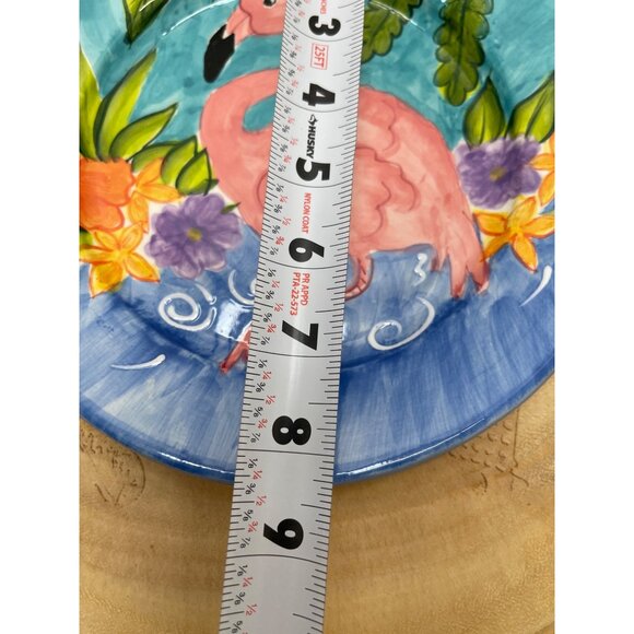 Hand-Painted Flamingo Ceramic Dinner‎ Plate By HausenWare - Picture 4 of 4